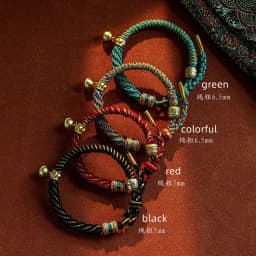 Hand Woven Size Adjust Tibetan Six Words Lucky Rope Bracelets Black Red God of Wealth Bracelet Bangles Gift For Friends Lovers