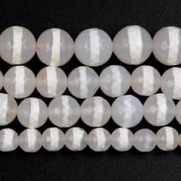 Natural Stone Faceted Tibetan Dzi Agates Round Beads Spacer Loose For Jewelry Making DIY Bracelet Necklace Decoration 6 8 10 MM