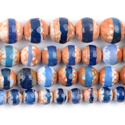 Natural Stone Faceted Tibetan Dzi Agates Round Beads Spacer Loose For Jewelry Making DIY Bracelet Necklace Decoration 6 8 10 MM