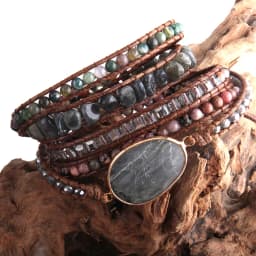 Fashion Bohemian Jewelry Boho Bracelet Mixed Natural Stones And Charm Handma Wrap Bracelets Gift
