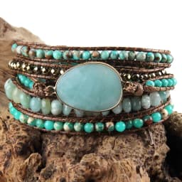 Fashion Bohemian Jewelry Boho Bracelet Mixed Natural Stones And Charm Handma Wrap Bracelets Gift