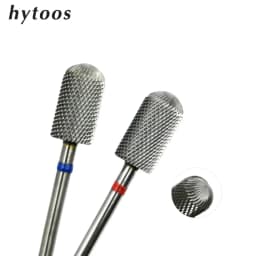 HYTOOS Smooth Top Large Barrel Bits (R Cut) 3/32 Carbide Nail Drill Bit Milling Cutter For Manicure Nail Art Equipment Tools
