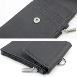 Multipurpose Lanyard ID Badge Holder PU Leather Zipper Pocket with 4 Card Slots for Offices School Credit Cards Identification