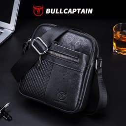 BULLCAPATIN Men's Genuine Leather Shoulder Bag Messenger Briefcase CrossBody Handbag Satchel Travel Bag