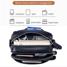 BULLCAPATIN Men's Genuine Leather Shoulder Bag Messenger Briefcase CrossBody Handbag Satchel Travel Bag