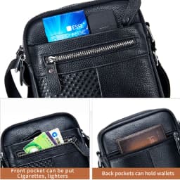 BULLCAPATIN Men's Genuine Leather Shoulder Bag Messenger Briefcase CrossBody Handbag Satchel Travel Bag