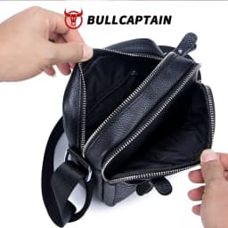 BULLCAPATIN Men's Genuine Leather Shoulder Bag Messenger Briefcase CrossBody Handbag Satchel Travel Bag