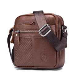 BULLCAPATIN Men's Genuine Leather Shoulder Bag Messenger Briefcase CrossBody Handbag Satchel Travel Bag