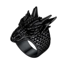 U7 Dragon Rings for Men Women Black Retro 14K Gold Color Vivid Animal Dragon Wrapped Rings Stainless Steel Cool Jewelry Gift