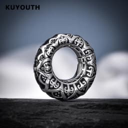 KUYOUTH Vintage Stainless Steel Pattern Magnet Ear Weight Earring Stretchers Body Jewelry Piercing Expanders 2PCS