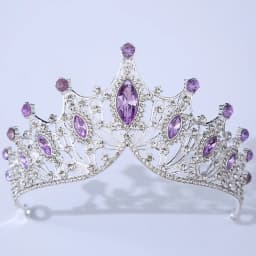 DIEZI Baroque Black Tiara Crown For Wedding Birthday Party Hair Jewelry Queen Bridal Bride Purple Crystal Crown Hair Accessories