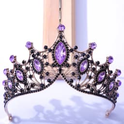 DIEZI Baroque Black Tiara Crown For Wedding Birthday Party Hair Jewelry Queen Bridal Bride Purple Crystal Crown Hair Accessories