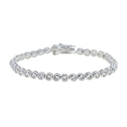 Geometric High Quality Fashion Women Jewelry Bezel Set Round Shaped Tennis Chain Bracelet Necklace Set