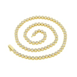 Geometric High Quality Fashion Women Jewelry Bezel Set Round Shaped Tennis Chain Bracelet Necklace Set