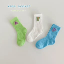 Spring Summer Socks Children Mesh Socks Kids Girls Calf Length Polka Dots Socks 3 Pairs/bag