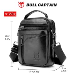 BULLCAPTAIN New Men Bag Genuine Leather Man Brand Crossbody Shoulder Bag Small Business Bags Male Messenger Leather Bags