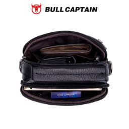 BULLCAPTAIN New Men Bag Genuine Leather Man Brand Crossbody Shoulder Bag Small Business Bags Male Messenger Leather Bags