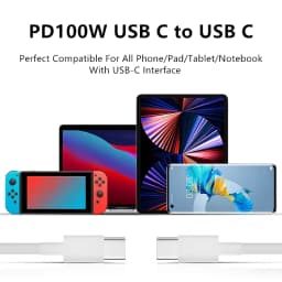10 PCS USB C to USB C 100W PD Cable For iPhone 15 16 17 Pro Max Samsung Xiaomi 15 Redmi Dual Type-C Quick Charge Cables With Box