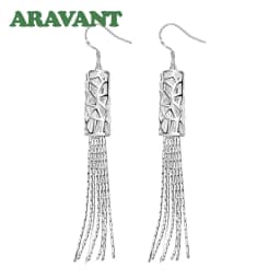 ARAVANT 925 Silver Long Tassels Drop Earring For Women Girls Fashion Jewelry