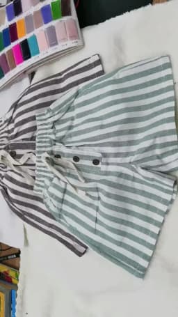 Vintage Linen Cotton Baby Boys Stripe Shorts Casual Buttons Pocket Design Baby Short Pants for Toddler Girls Clothing 0-24M
