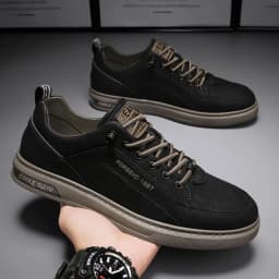 Men's Leather Shoes Casual Comfort Cricket Shoes Fashion Sneakers For Men Lightweight Driving Shoes