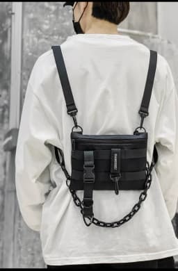 Functional Tactical Chest Bag For Unisex Fashion Bullet Hip Hop Vest Streetwear Bag Waist Pack Woman Black Wild Chest Rig Bag