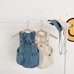 Baby Clothes Denim Sling Romper Infant Onesie Newborn One-piece 0-3 Years Old Complimentary Hat