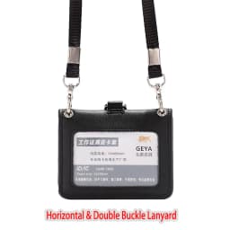 Reporter Police Badge ID Credit Card Holder Real Leather Business Name Tag Chest Card Pouch with Neck Lanyard Staff Supplies