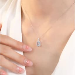 New 925 Sterling Silver Necklace Luxury Rhine Topaz Pendant Sapphire Necklace Banquet Glamour Jewelry for Women Engagement