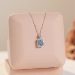 New 925 Sterling Silver Necklace Luxury Rhine Topaz Pendant Sapphire Necklace Banquet Glamour Jewelry for Women Engagement