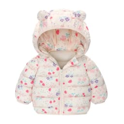 Children Boys Baby Hooded Lightweight Down Jackets Warm Outerwear Autumn Kids Girls Coats Cartoon Dinosaur Print Casual Clothing