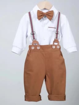 Formal Gentleman Clothng Set for Baby Infant Solid Romper Suit Boy First Birthday Costume 0-24 Month Toddler Cotton Kids Outfit