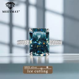S925 Sterling Silver Tanzanite Blue Zircon Sparkle 5A Good Quality Ice Cut High Carbon Diamond Ladies Ring Fine Jewelry Women
