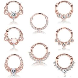 1Pc 16G 316L Stainless Steel Septum Nose Rings,CZ Cartilage Tragus Helix Daith Hoop Earring Hypoallergenic Piercing Jewelry