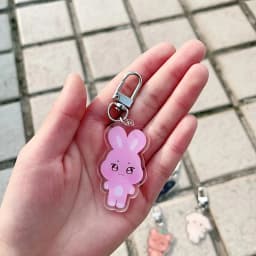 8pcs KPOP Cartoon Keychain Acrylic Double-Sided Transparent Creative Pendant WooYoung JongHo YunHo Star Peripheral Bag Keyring