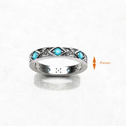 Ring Blue Asian Ornaments Europe Style Fine Jewerly For Women Brand New Ethno Gift In 925 Sterling Silver