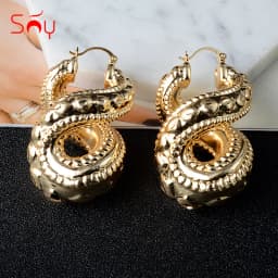 Sunny Jewelry Infinity Earrings Fashion Copper 8 Shpae Hoop Earrings For Women Trendy Hollow Large Style For Wedding Party Gifts