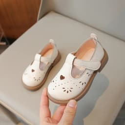Size 21-30 2026 Spring Baby Girl Leather Shoes 2 To 3 Years Solid Color Soft Sole Princess Shoes Children's Casual Single Shoes