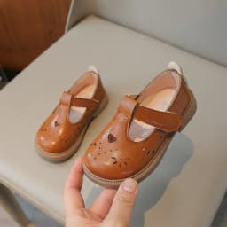 Size 21-30 2026 Spring Baby Girl Leather Shoes 2 To 3 Years Solid Color Soft Sole Princess Shoes Children's Casual Single Shoes