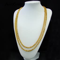 Luxury Arabic Long Necklace 21k Gold Plated 80cm 160cm Italian Vintage Chains Dubai Muslim Women Wedding Party Jewelry Gifts