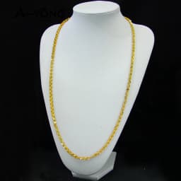 Luxury Arabic Long Necklace 21k Gold Plated 80cm 160cm Italian Vintage Chains Dubai Muslim Women Wedding Party Jewelry Gifts