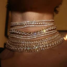 KMVEXO Luxury Multilayers Crystal Chokers Necklaces for Women Rhinestone Chains Necklaces Statements Jewelry Wedding Party Gift