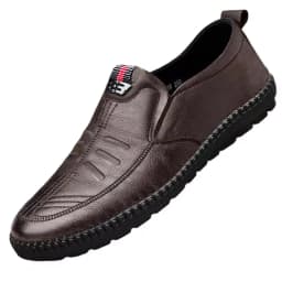 Mens PU Leather Loafers Non Slip Walking Flats Breathable Outdoor Slip on Casual Shoes for Male Work Office Driving Sneakers2