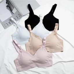 Ultra Thin Laser Cutting Ladies Feeding Bra Removable Padded Breastfeeding Bras Plus Size Push Up Maternity Nursing Bra