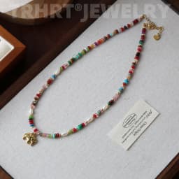 Fresh water Pearl Colorful natural stone necklace women's sweet and cool design beaded luxury Pearl Necklace
