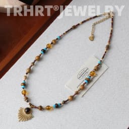 Fresh water Pearl Colorful natural stone necklace women's sweet and cool design beaded luxury Pearl Necklace