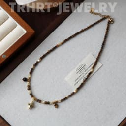 Fresh water Pearl Colorful natural stone necklace women's sweet and cool design beaded luxury Pearl Necklace