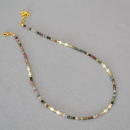 Fresh water Pearl Colorful natural stone necklace women's sweet and cool design beaded luxury Pearl Necklace
