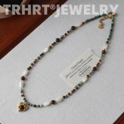 Fresh water Pearl Colorful natural stone necklace women's sweet and cool design beaded luxury Pearl Necklace