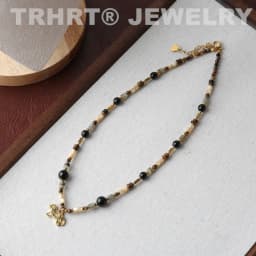 Fresh water Pearl Colorful natural stone necklace women's sweet and cool design beaded luxury Pearl Necklace